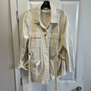 A New Day Ivory/Off White Poplin Safari Style Jacket  XXL